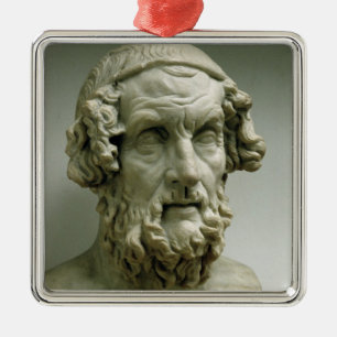 Portrait bust of Homer Metal Tree Decoration