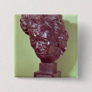 Portrait Bust of Ludwig van Beethoven  1901 15 Cm Square Badge