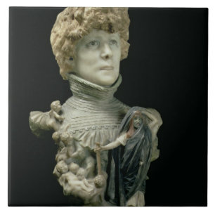Portrait Bust of Sarah Bernhardt (1844-1923) Frenc Ceramic Tile