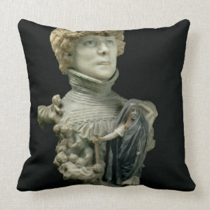 Portrait Bust of Sarah Bernhardt (1844-1923) Frenc Cushion
