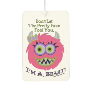 Portrait Car Air Freshener - Pretty Face Beast