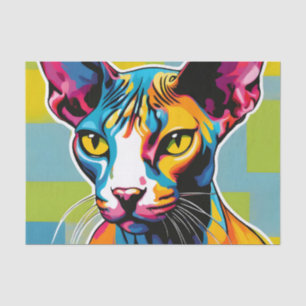 Portrait Cat Sphynx Pop Art Tissue Paper