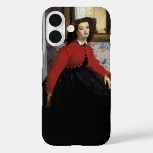 Portrait de Jeune Femme en Veste Rouge iPhone 16 Case