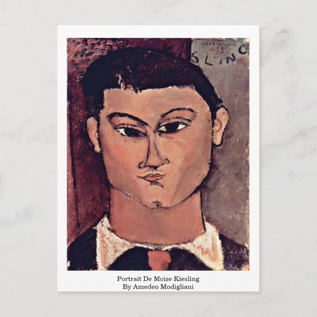 Portrait De Moise Kiesling By Amedeo Modigliani Postcard (Front)