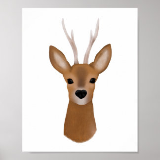Portrait deer head poster