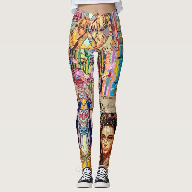 PORTRAIT DESIGNER COLLAGE  LEGGINGS (Front)