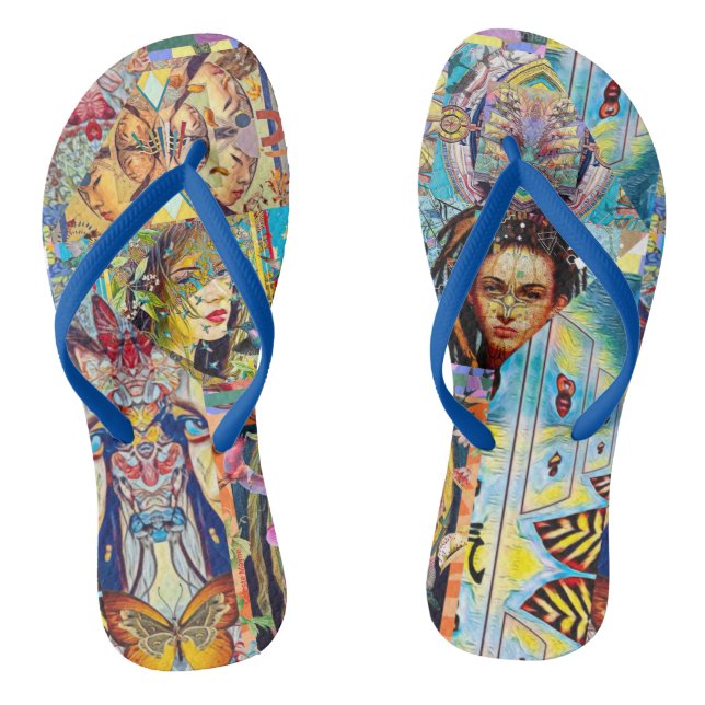 PORTRAIT DESIGNER COLLAGE THONGS (Footbed)