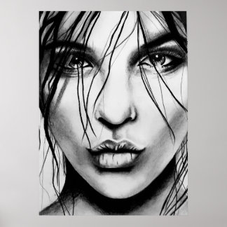 Portrait drawing art print