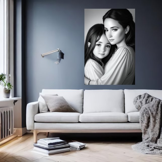 Portrait family mother and daughter | AI Art Poster (Creator Uploaded)