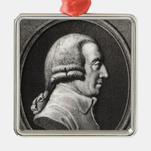 Portrait from a medallion of Adam Smith Metal Ornament