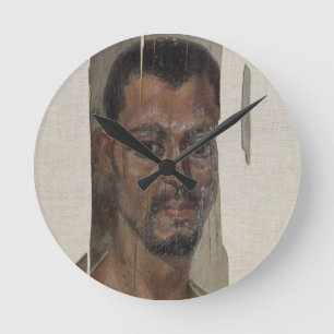Portrait from Fayum (encaustic wax on wood) Round Clock