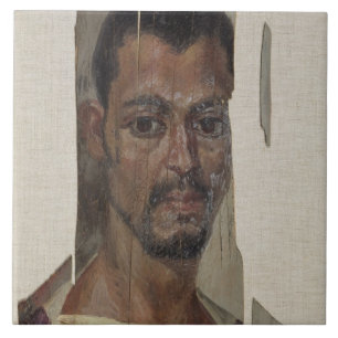 Portrait from Fayum (encaustic wax on wood) Tile