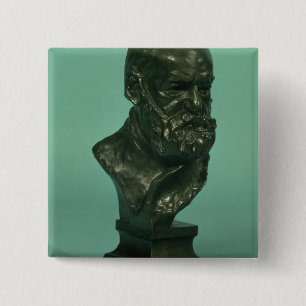 Portrait head of Victor Hugo (1802-85) (bronze) 15 Cm Square Badge