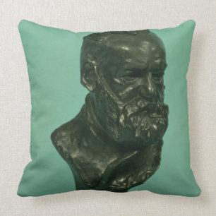 Portrait head of Victor Hugo (1802-85) (bronze) Cushion