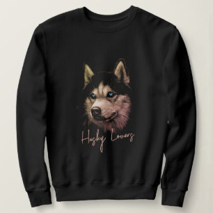 Portrait Head Siberian Husky With Blue Eyes Sweatshirt