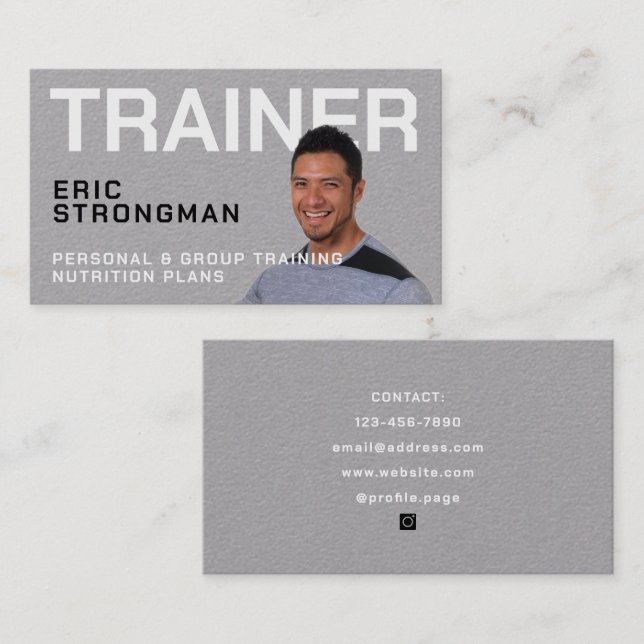 Portrait image personal trainer business card (Front/Back)