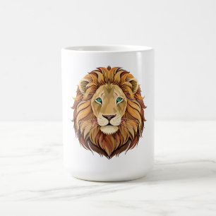 Portrait lion head front view coffee mug