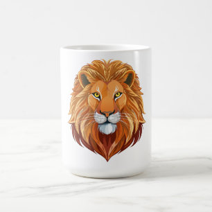 Portrait lion head front view coffee mug