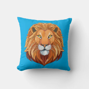 Portrait lion head front view cushion