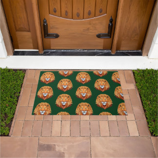 Portrait lion head front view doormat