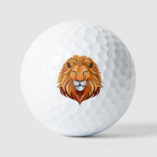 Portrait lion head front view golf balls (Front)