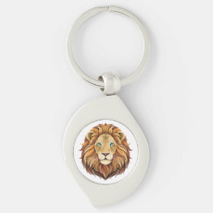 Portrait lion head front view key ring