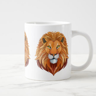 Portrait lion head front view large coffee mug