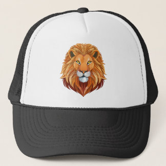 Portrait lion head front view trucker hat