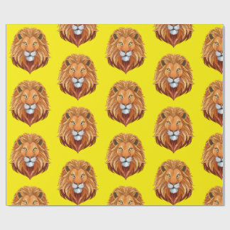 Portrait lion head front view wrapping paper