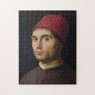 Portrait Man Antonello Messina painting art vintag Jigsaw Puzzle