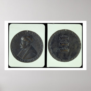 Portrait medal, obverse depicting Sultan Mehmed II Poster