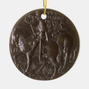 Portrait medal, reverse depicting Gianfrancesco Go Ceramic Ornament