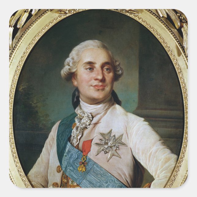 Portrait Medallion of Louis XVI  1775 Square Sticker (Front)