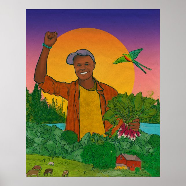 Portrait: Moses Momanyi, Dawn2Dusk Farm& Kilimo MN Poster (Front)