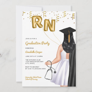 Portrait Nursing School Graduation Party Invitation