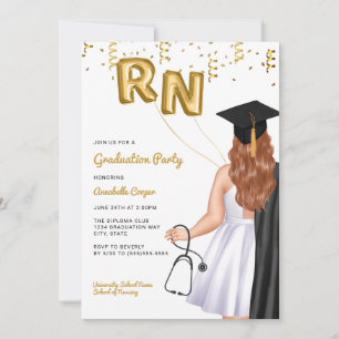 Portrait Nursing School Graduation Party Invitation