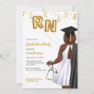 Portrait Nursing School Graduation Party Invitation
