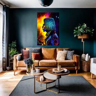 Portrait of a African man   AI Art Poster