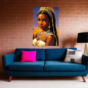 Portrait of a African Princess AI Art Poster