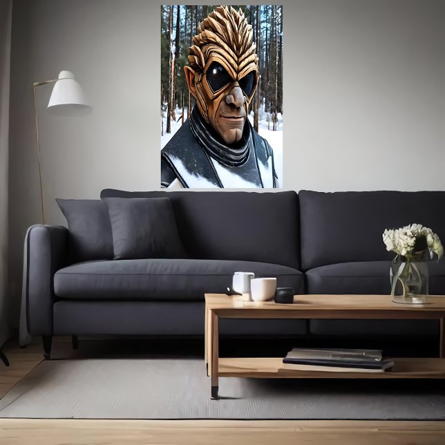 Portrait of a alien with big black eyes | AI Art Poster (Creator Uploaded)