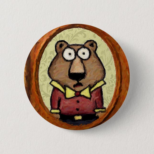 Portrait of a Bear 6 Cm Round Badge (Front)