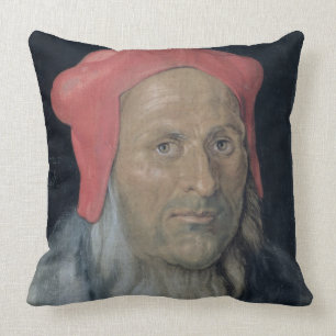 Portrait of a Bearded Man in a Red Hat, 1520 (oil Cushion