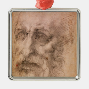 Portrait of a Bearded Man Metal Tree Decoration