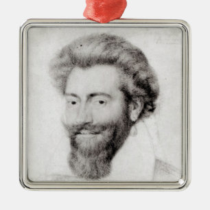 Portrait of a Bearded Man Metal Tree Decoration