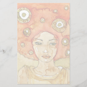 Portrait of a beautiful girl stationery