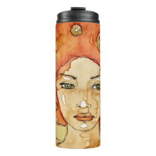Portrait of a beautiful girl thermal tumbler