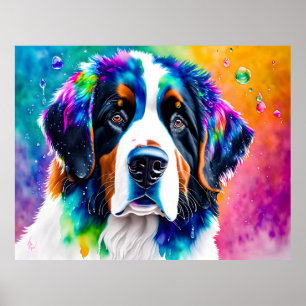 Portrait of a Bernese Mountain Dog  Poster