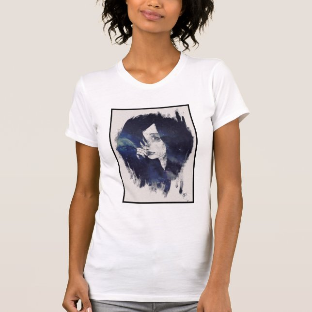 Portrait of a Black Haired Girl T-Shirt (Front)