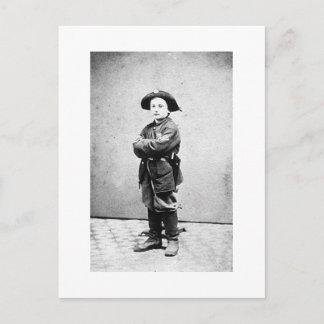 Portrait of a boy soldier c. 1860-1865. Civil War Postcard