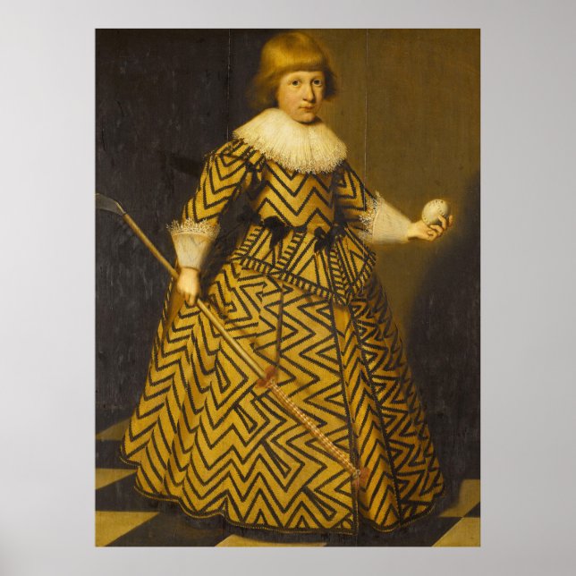 Portrait of a Boy with a Kolf Club - Golf Print (Front)